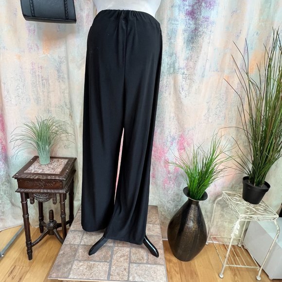 📌The Pyramid Collection High Waisted Palazzo Pants with Wide Elastic Waistline - Picture 2 of 13